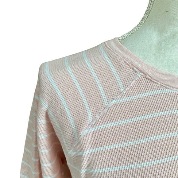 PJ Salvage Thermal Lounge Top Shine Bright Striped Waffle Knit Long Sleeve L - Picture 4 of 15